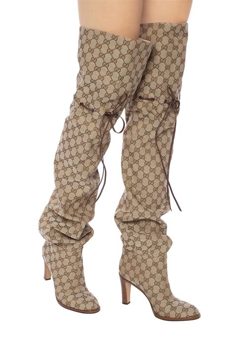 gucci heeled combat boots|Gucci thigh high boots sale.